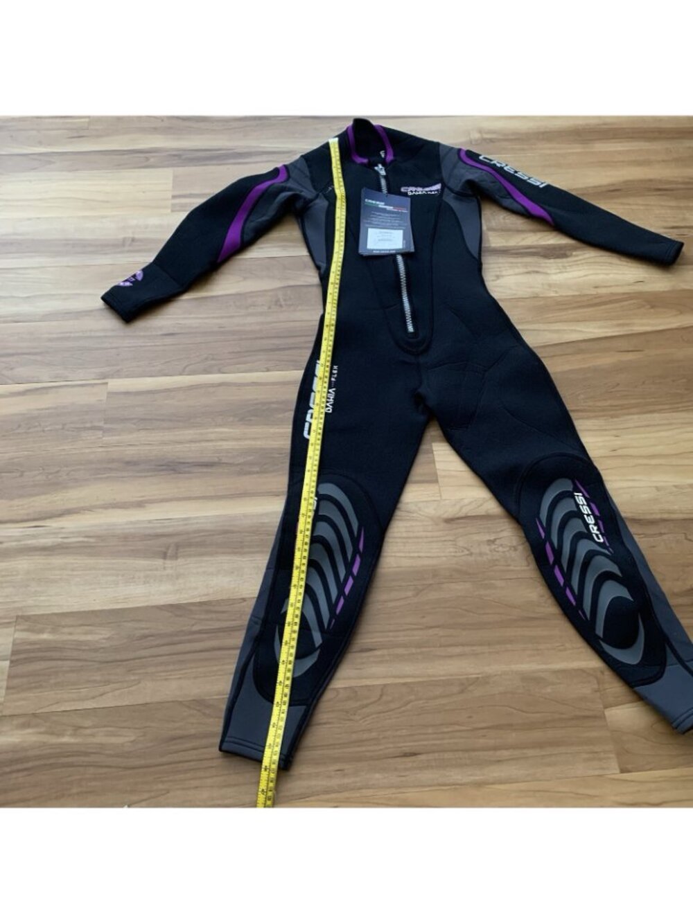 Cressi Bahia Flex 3mm Lady Size XS Black Purple One Piece Full Wetsuit NWT - Picture 16 of 16